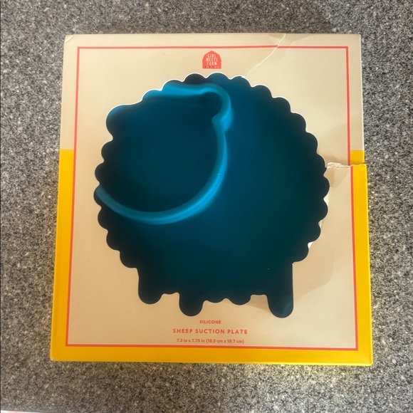 Girl Meets Farm by Molly Yeh Teal Sheep Suction Plate For Kids NIB - Picture 2 of 3
